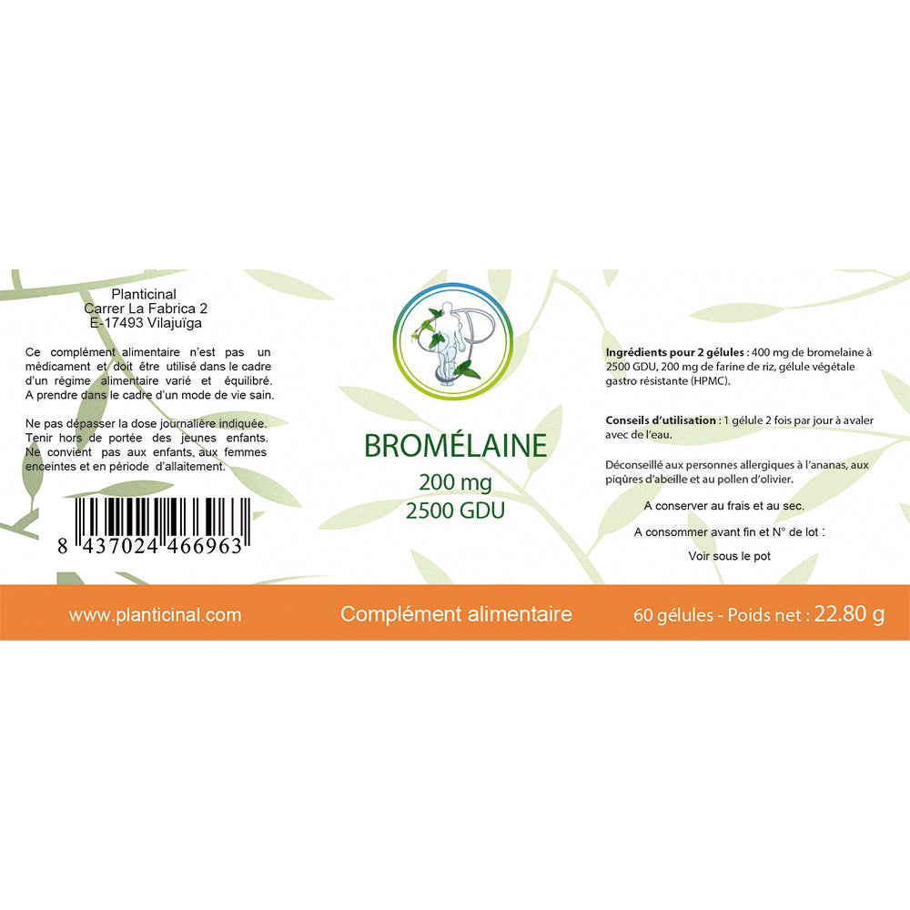 Bromelain 200 mg 2500 GDU