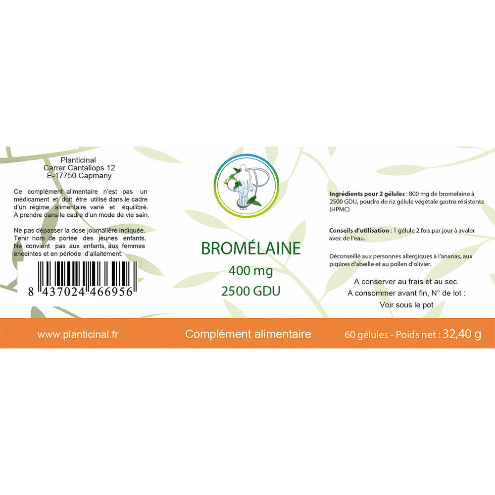 Bromelain 400 mg 2500 GDU