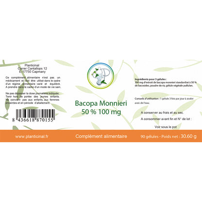 Bacopa Monnieri 50 % Bacoside