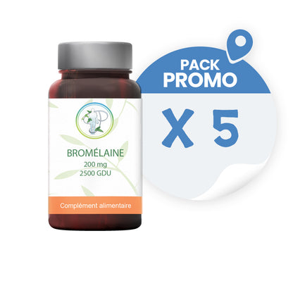 Bromélaine 200 mg 2500 GDU Pack Promo x 5